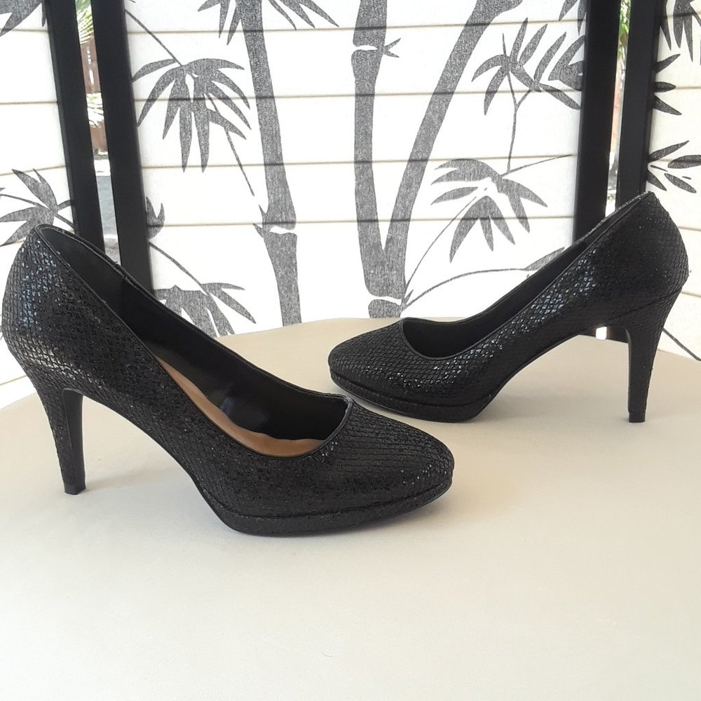 Style & Co Textured Embellished Platform Pumps